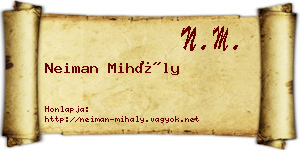Neiman Mihály névjegykártya